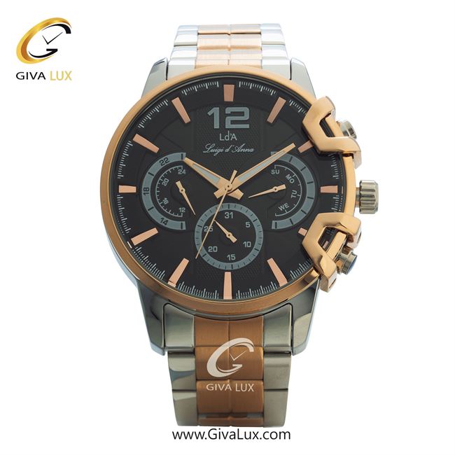 ساعت مچی اورجینال مردانه LdA سه موتوره فول تایم رزگلد-نقره ای | نقره ای-رزگلد| مشکی| کد رفرنس 2396